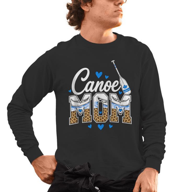 Canoe Mom Leopard Print Paddle River Lake Sport Mother Men's Long Sleeve T-Shirt