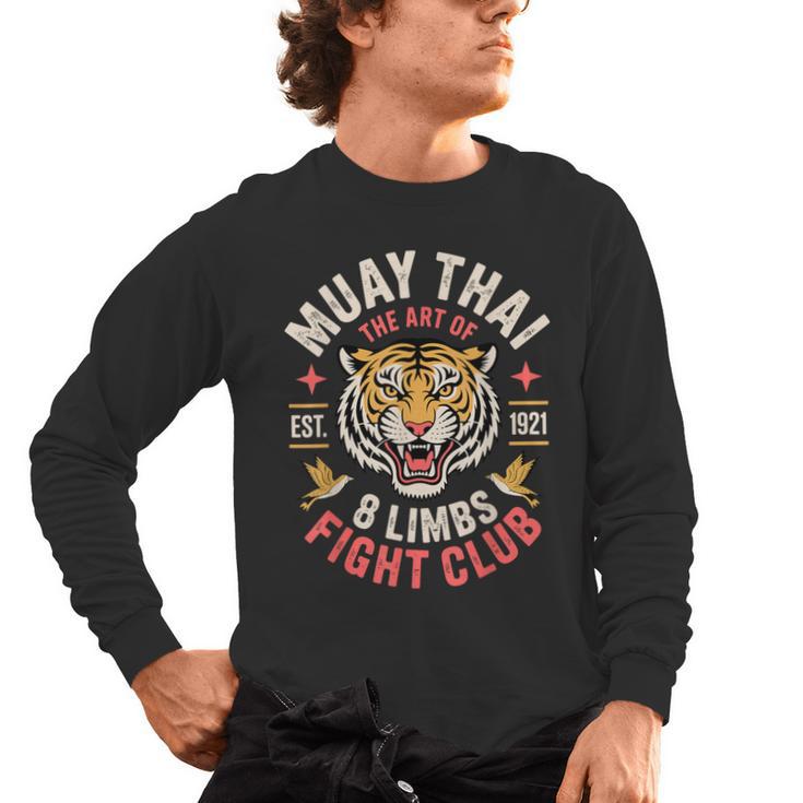 Cool Muay Thai Art For Men Women Kickboxer MMA Muay Thai Men's Long Sleeve T-Shirt