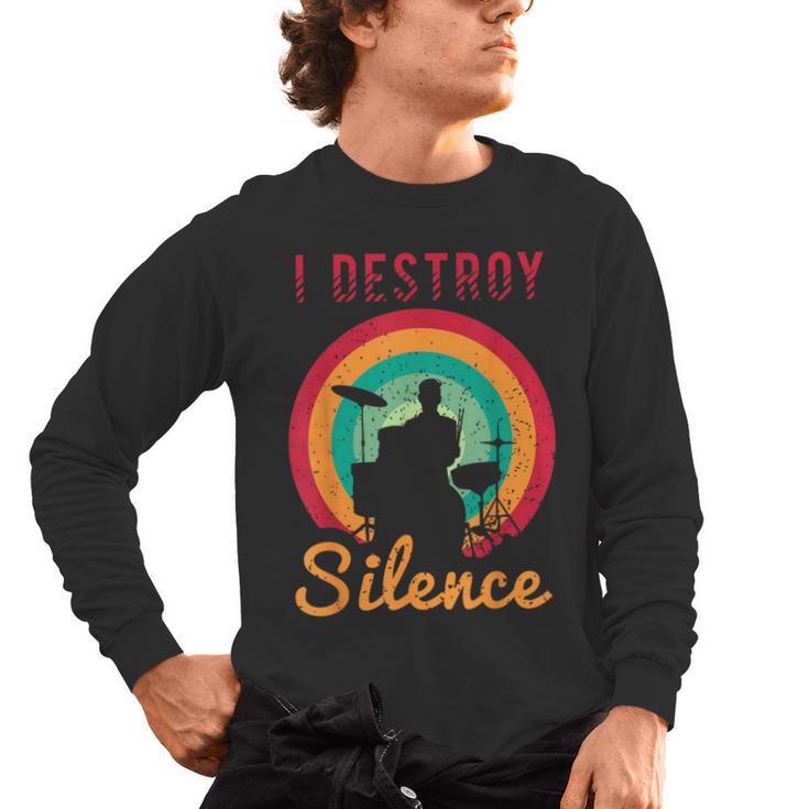 Drum Kit Tshirt For a Drummer With Percussion Instruments Men's Long Sleeve T-Shirt