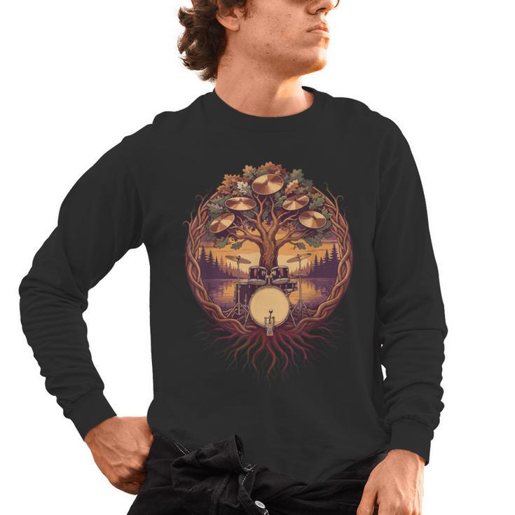 Drummer Drum Kit Musician Percussion Player Men's Long Sleeve T-Shirt
