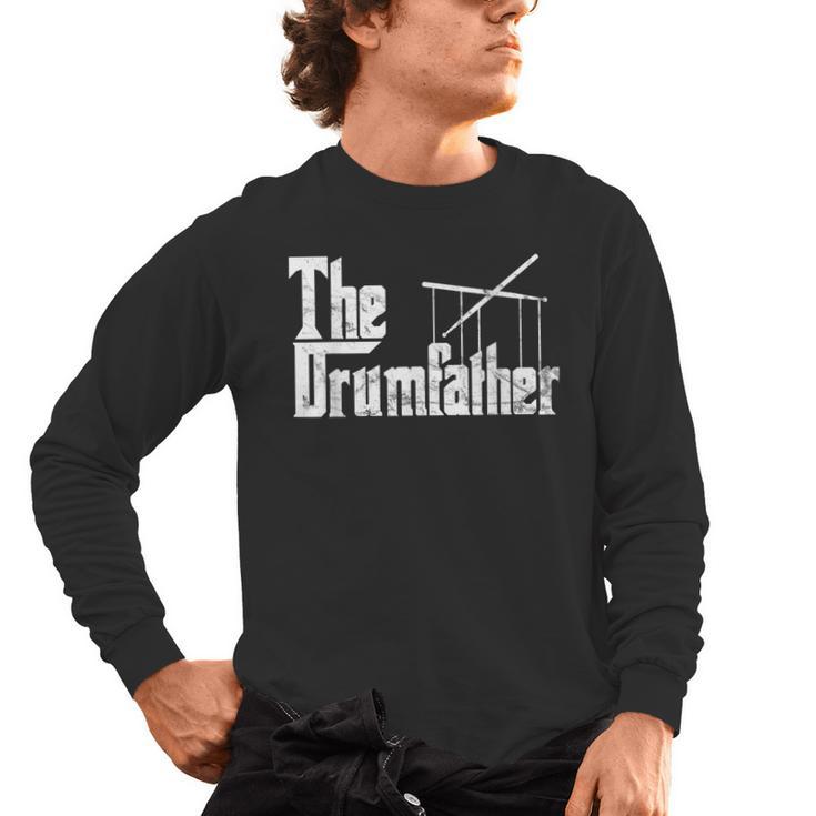 Drummer Humor The Drumfather Drum Kit Men's Long Sleeve T-Shirt