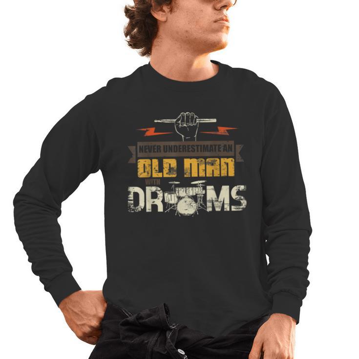 Drummer Drummer Pensioner Drum Kit Men's Long Sleeve T-Shirt