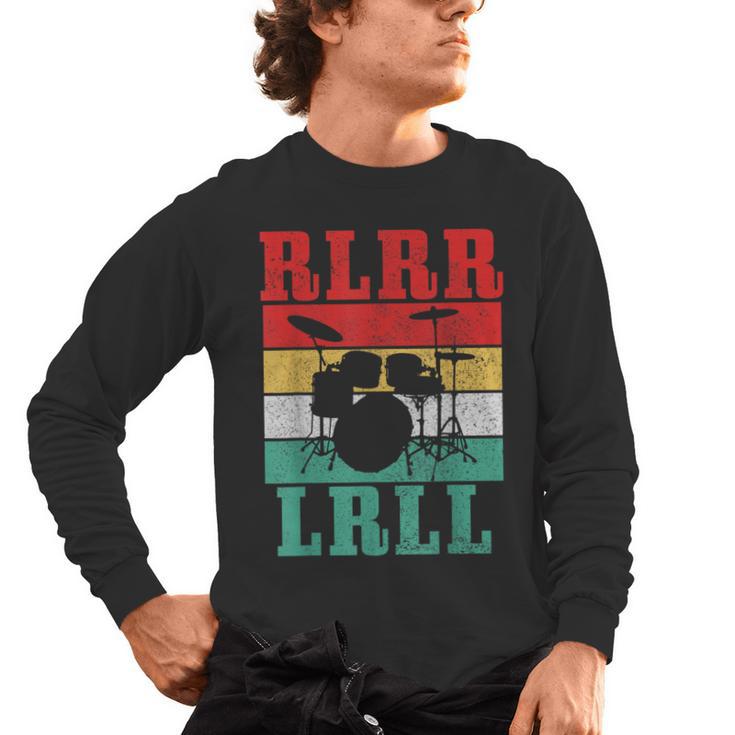 Drummer RLRR LRLL Vintage Drum Kit Men's Long Sleeve T-Shirt