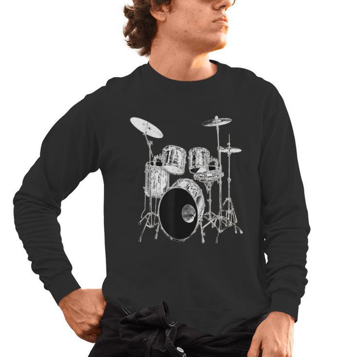 Drums Drum Kit Music Men's Long Sleeve T-Shirt