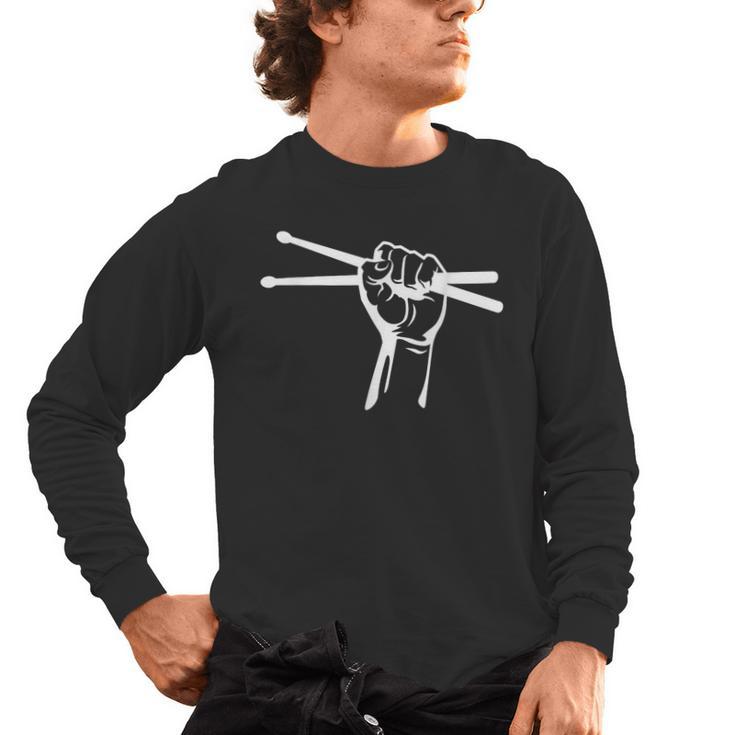 Drumsticks Hand Drum Kit Drummer Men's Long Sleeve T-Shirt