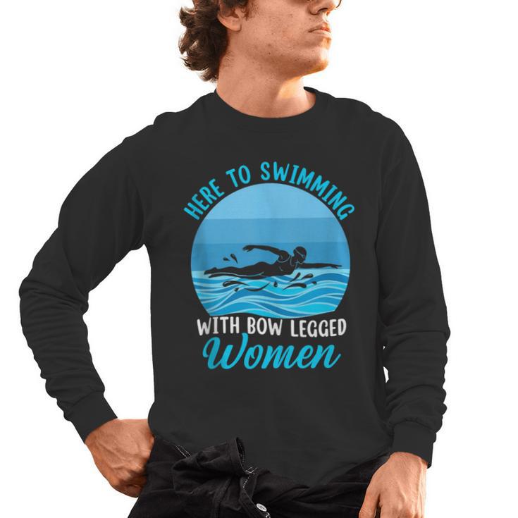 Here's To Swimming With Bow Legged Women Swimming Men's Long Sleeve T-Shirt
