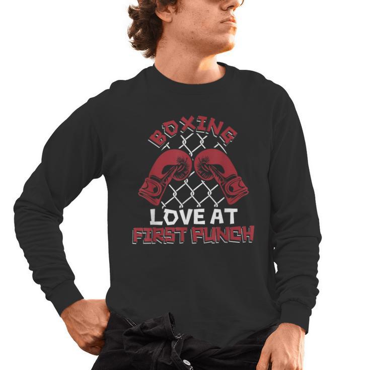Love At First Punch Professional Boxer Muay Thai Boxing Men's Long Sleeve T-Shirt