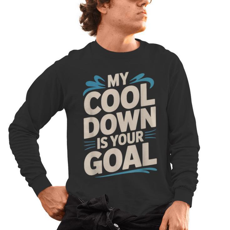 Masters Swimmer Cool Down Workout Humor Bold Swimming Men's Long Sleeve T-Shirt