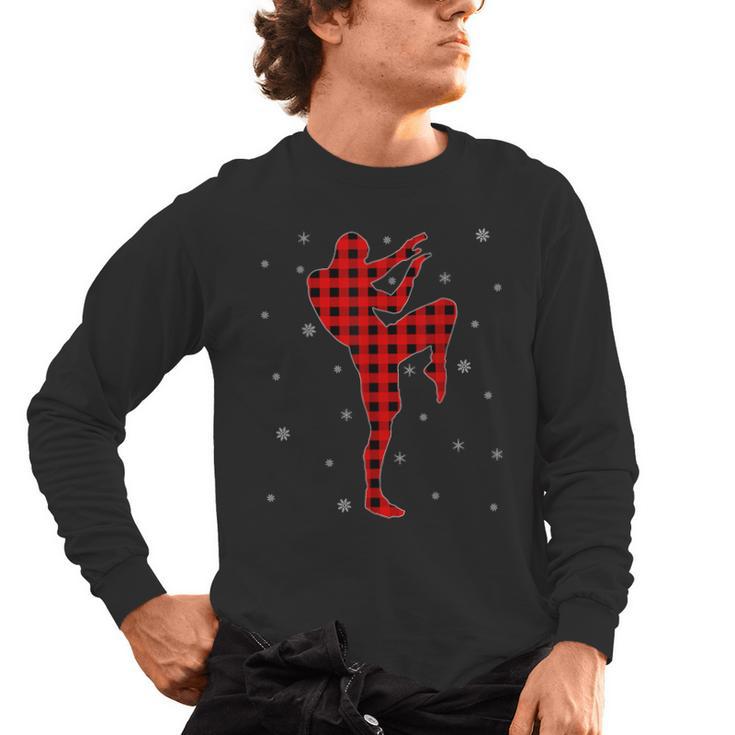 Matching Muay Thai Martial Arts Christmas Pajama Men's Long Sleeve T-Shirt