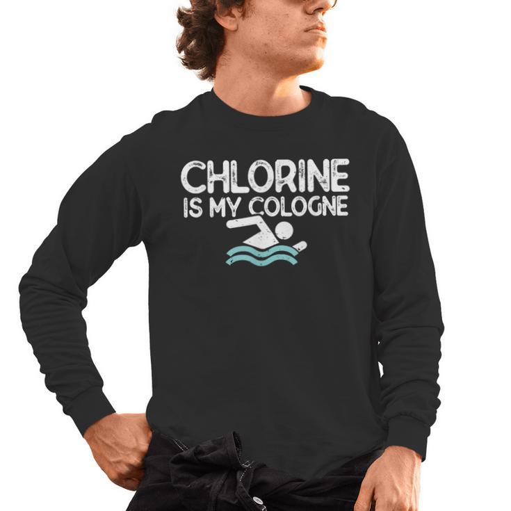 Men Swimming Saying Swimmer Men's Long Sleeve T-Shirt