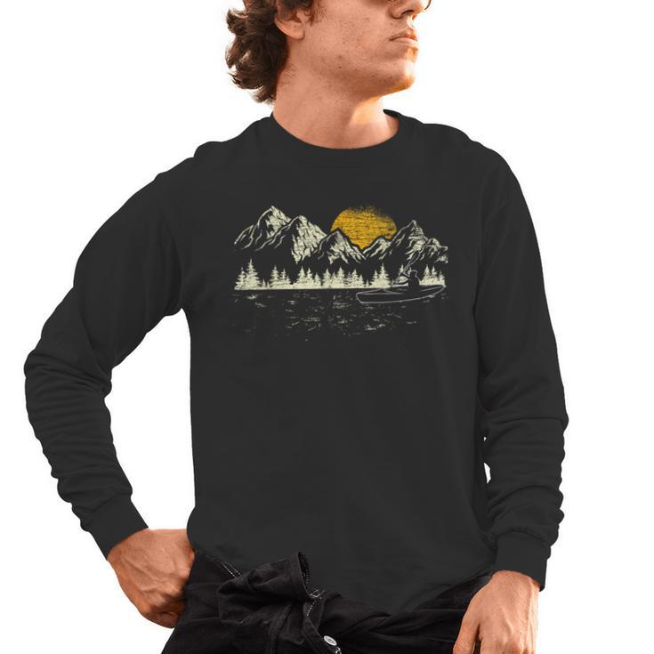 Mountain Kayaking Nature Water Sports Kayaker Canoeing Kayak Men's Long Sleeve T-Shirt