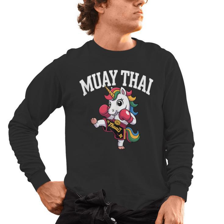 Muay Thai Art For Girls Kids Women Mixed Martial Arts Men's Long Sleeve T-Shirt