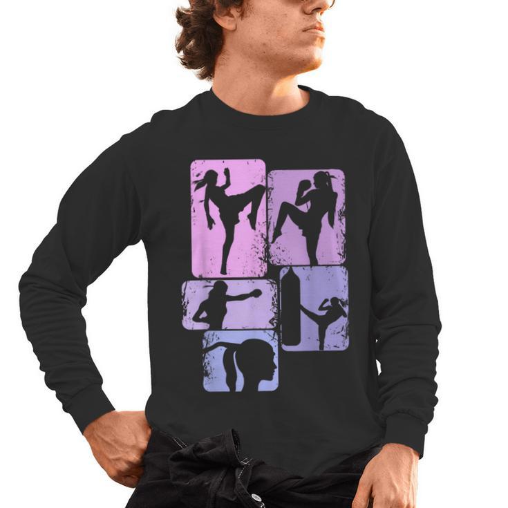 Muay Thai Thai Boxes Girls Kids Women Men's Long Sleeve T-Shirt