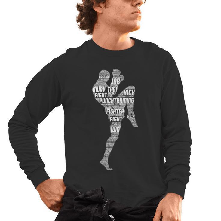 Muay Thai Thai Boxes Taekwondo Men Boys Children Men's Long Sleeve T-Shirt
