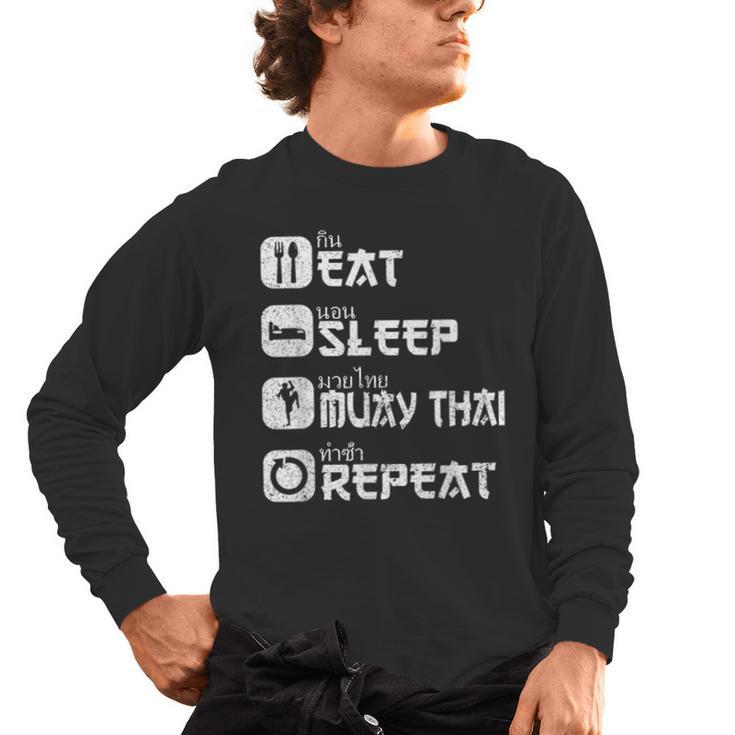Muay Thai Boxing Thai Boxer Thai Kickboxing Men's Long Sleeve T-Shirt