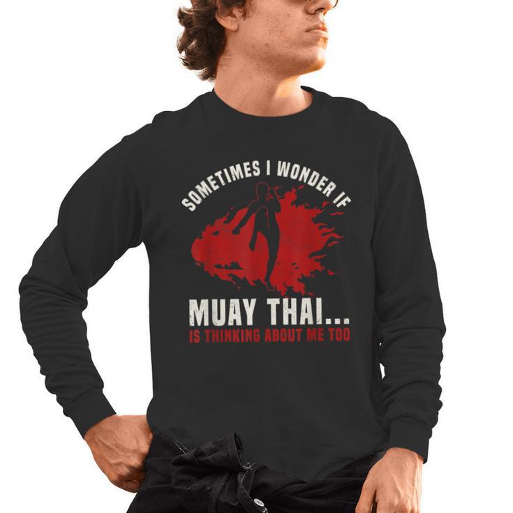 Muay Thai Boxing Teacher Kickboxing Martial Arts Instructor Men's Long Sleeve T-Shirt