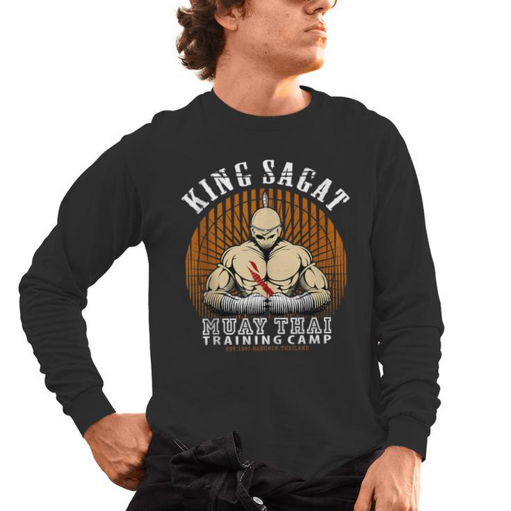 Muay Thai Boxing Training Gym Sagat Training Camp Men's Long Sleeve T-Shirt