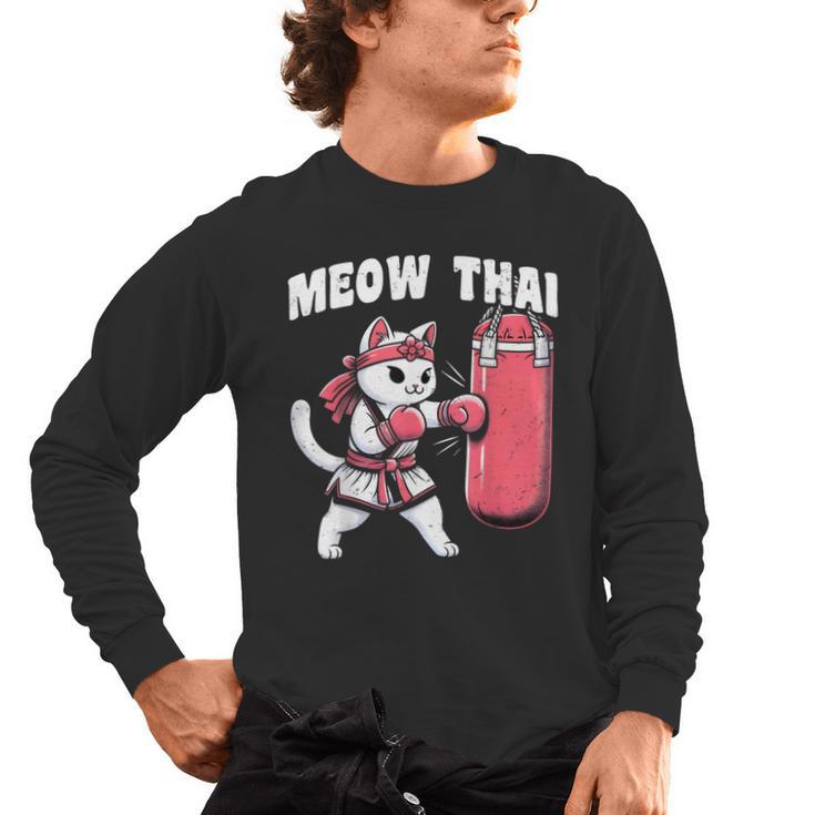 Muay Thai Cat Meow Thai Women Neko Costume Muay Thai Men's Long Sleeve T-Shirt