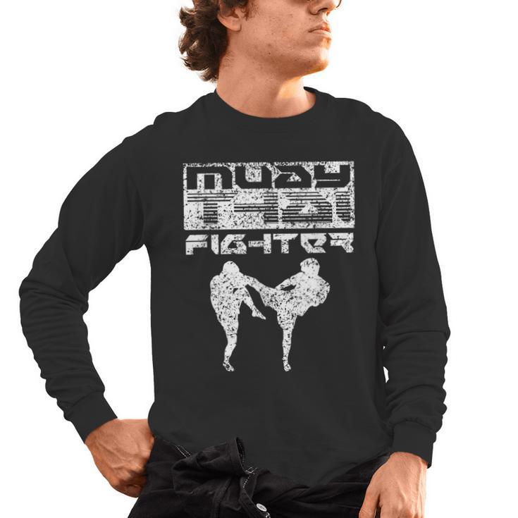 Muay Thai Fighter Boxing Martial Arts Men's Long Sleeve T-Shirt