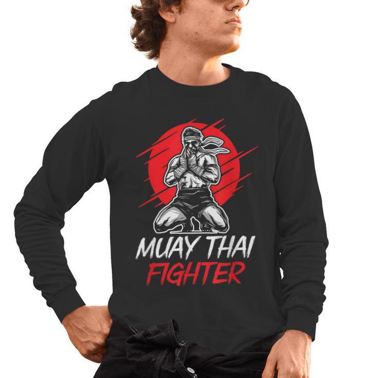 Muay Thai Fighter Martial Arts Boxing Hobby Men's Long Sleeve T-Shirt