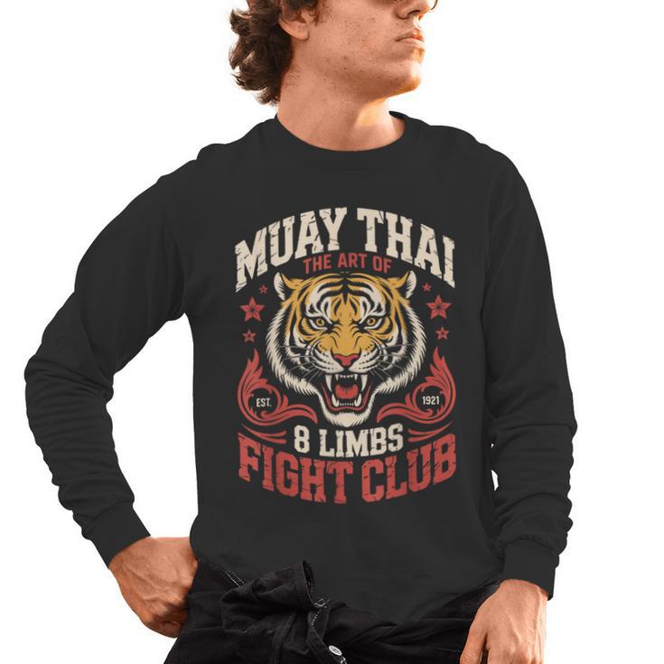 Muay Thai Fighter Tiger 8 Limbs Thai Boxing Men's Long Sleeve T-Shirt