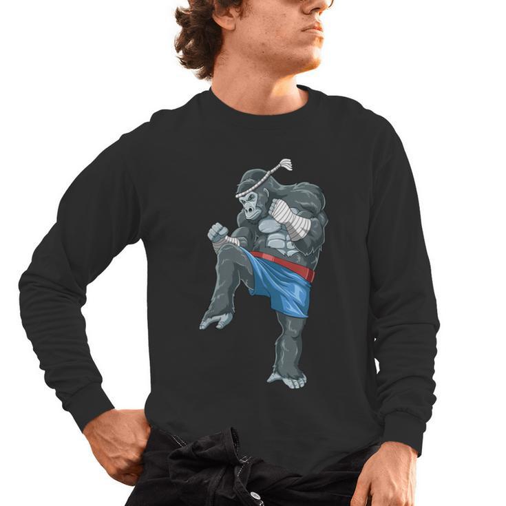 Muay Thai Gorilla Thai Boxing Men's Long Sleeve T-Shirt