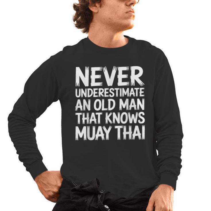 Muay Thai For Grandpa Men Mixed Martial Arts Men's Long Sleeve T-Shirt