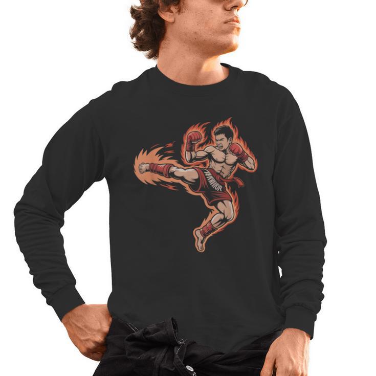 Muay Thai Mongkol Headband Minimal Clean Art Fighter Men's Long Sleeve T-Shirt