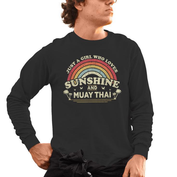 Muay Thai Shirt A Girl Who Loves Sunshine And Muay Thai Men's Long Sleeve T-Shirt