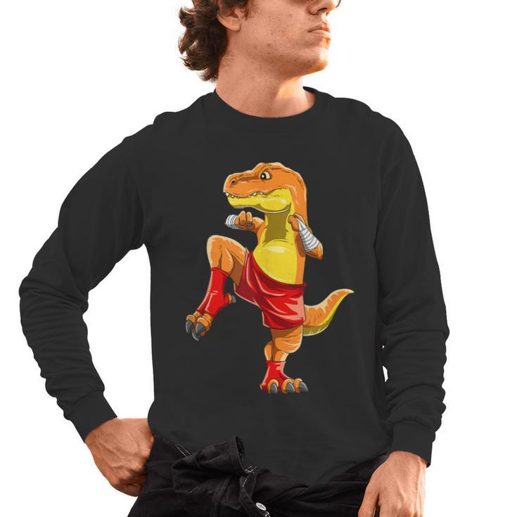 Muay Thai T-Rex Thai Boxing Men's Long Sleeve T-Shirt