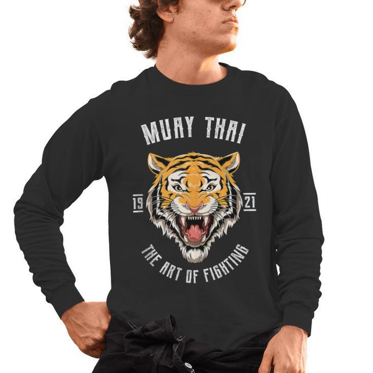 Muay Thai Tiger Thai Boxing Men's Long Sleeve T-Shirt