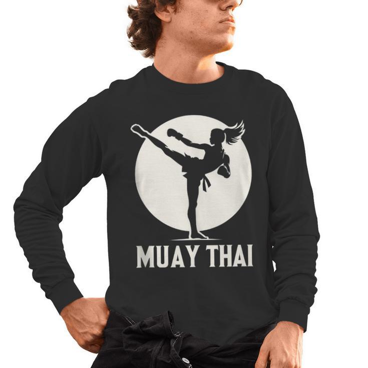 Muay Thai Woman Image Men's Long Sleeve T-Shirt