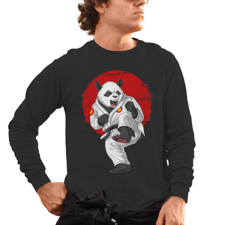 Panda Bear Karate Kickboxing Muay Thai Martial Arts Men's Long Sleeve T-Shirt