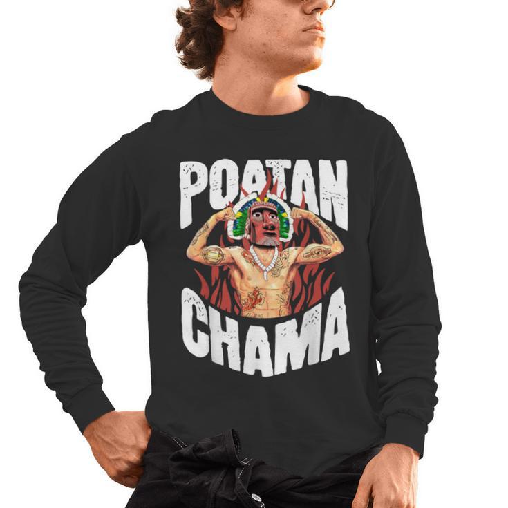 POATAN CHAMA MMA Fan JJB Boxing Muay Thai Kickboxing Men's Long Sleeve T-Shirt