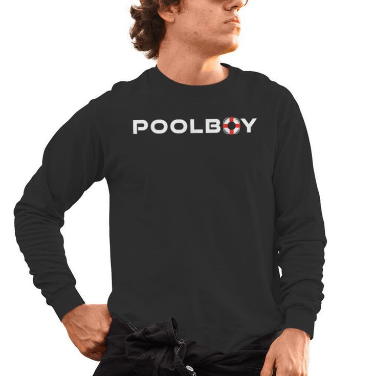 Pool Boy Swimming Pool Lifeguard Men's Long Sleeve T-Shirt