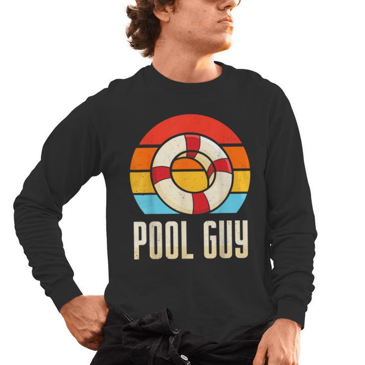 Pool Guy Swimming Attendant Attendants Rescuer Men's Long Sleeve T-Shirt