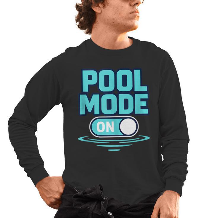 Pool Mode On Summer Swimming Vacation Men's Long Sleeve T-Shirt