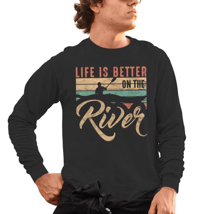 Rowing Canoe Kajak Life Is Better On The River Men's Long Sleeve T-Shirt