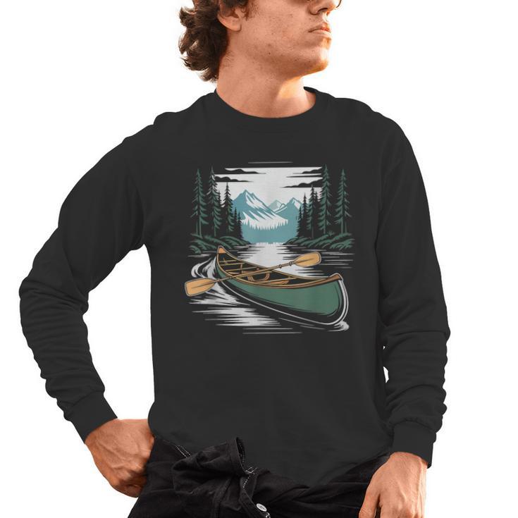 Solo Canoe Tourer Who Knows Every Rapid Campsite Portage Men's Long Sleeve T-Shirt