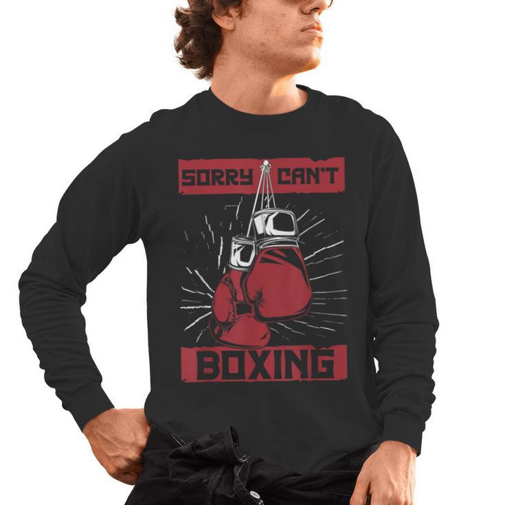 Sorry Can't Boxing Professional Boxer Muay Thai Boxing Men's Long Sleeve T-Shirt
