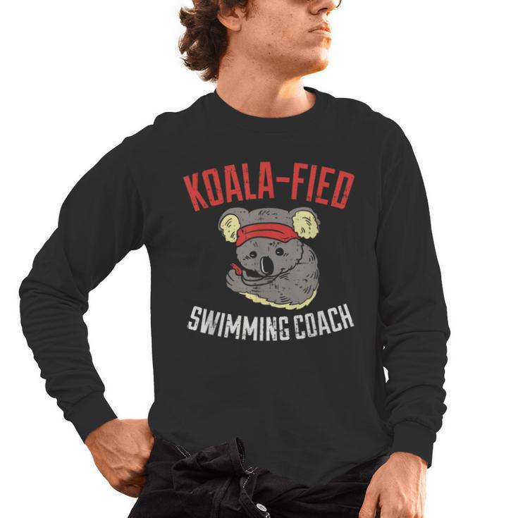 Swim Coach Saying Cute Swimming Coach Appreciation Men's Long Sleeve T-Shirt