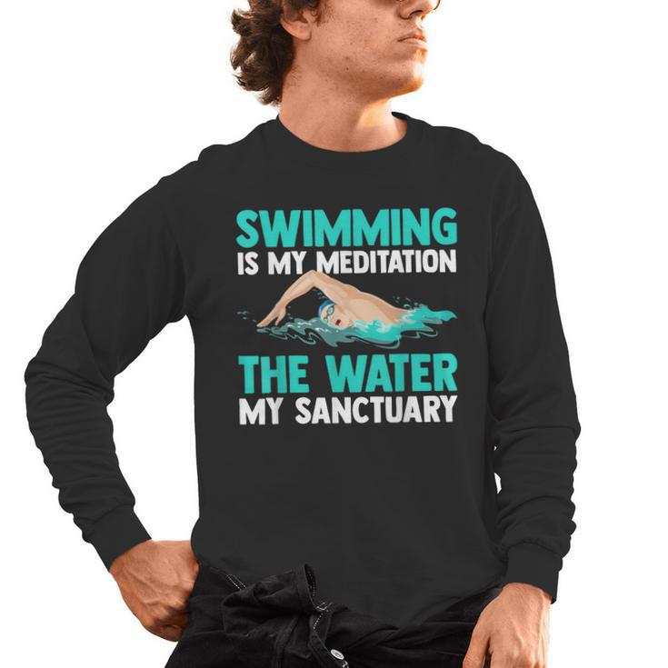 Swim Swimmers Swimming Men's Long Sleeve T-Shirt