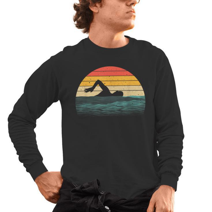 Swimming Art For Men Women Swim Coach Rescue Swimmer Men's Long Sleeve T-Shirt