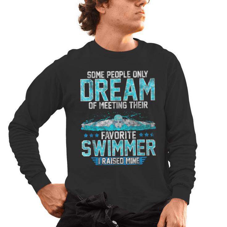 Swimming Parent Swimmer Mom Dad My Favorite Swim Meet Men's Long Sleeve T-Shirt