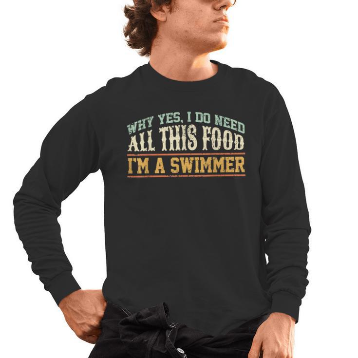 Swimming Swimmer Eating Swim Men's Long Sleeve T-Shirt