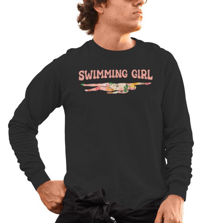 Swimming Swimming Water Sports Swimmer Men's Long Sleeve T-Shirt