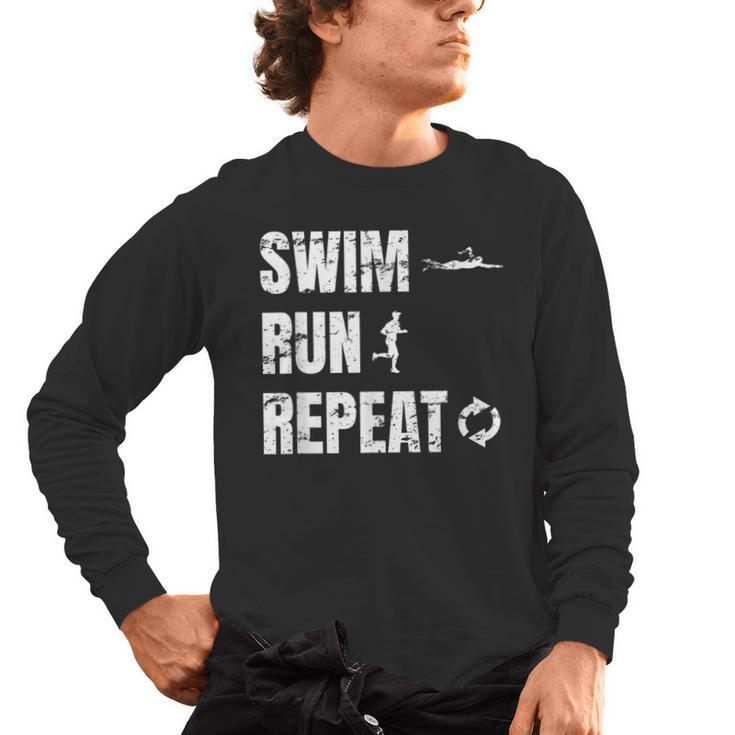 Swimrun Endurance Sports Swimming Running Swim Run Men's Long Sleeve T-Shirt
