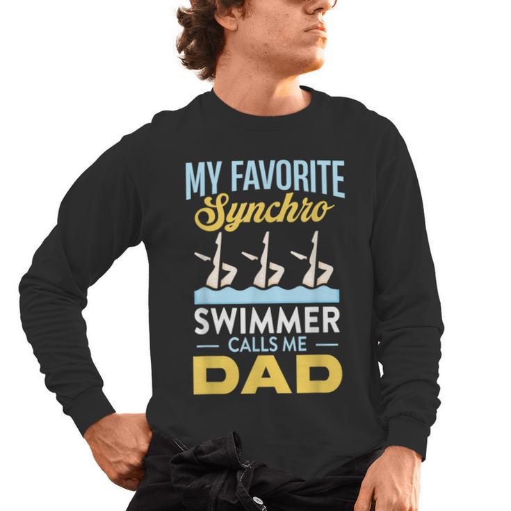 Synchronized Swimming Dad Favorite Synchro Swimmer Artistic Men's Long Sleeve T-Shirt