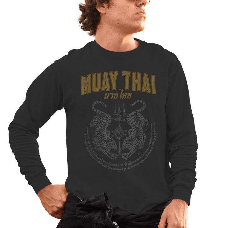 Twin Tiger Sak Yant Muay Thai Men's Long Sleeve T-Shirt