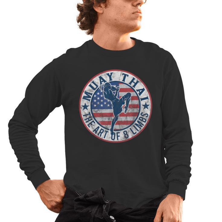 Vintage Muay Thai Karate Boxing Mixed Martial Arts Men's Long Sleeve T-Shirt